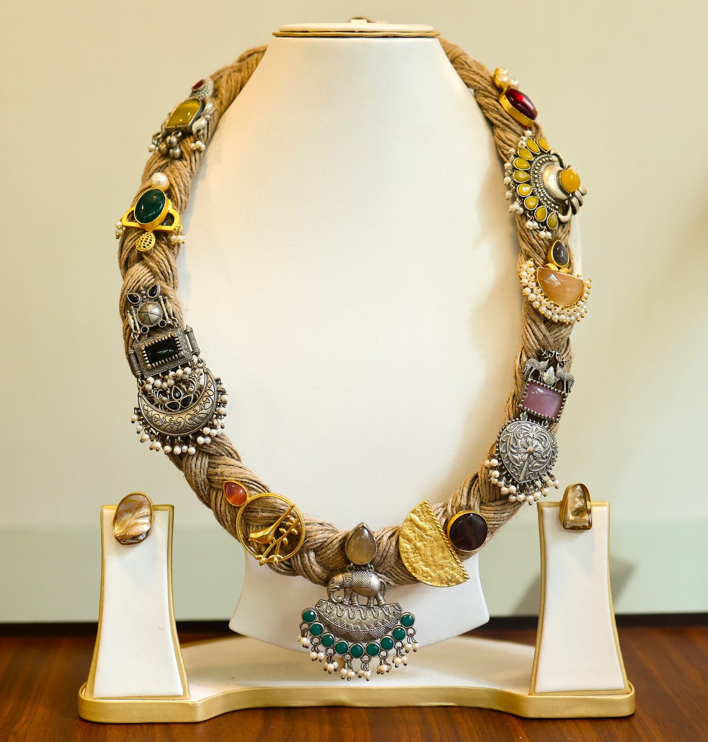 Anwita Jute Ornamental Necklace & Earrings set