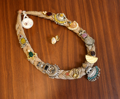 Anwita Jute Ornamental Necklace & Earrings set