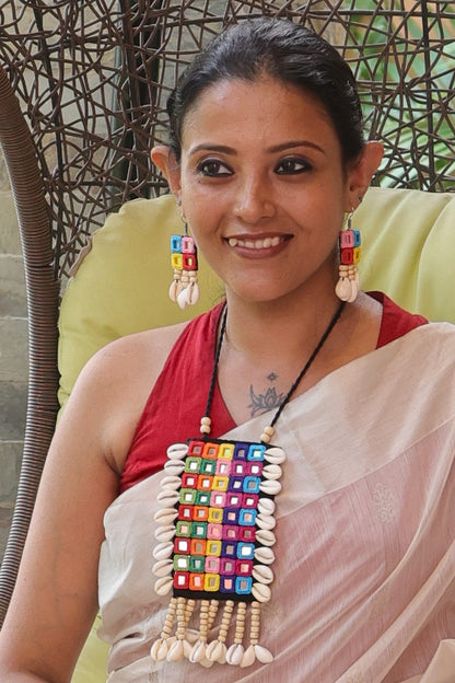 Chakrika Mirror work Necklace & Earrings set
