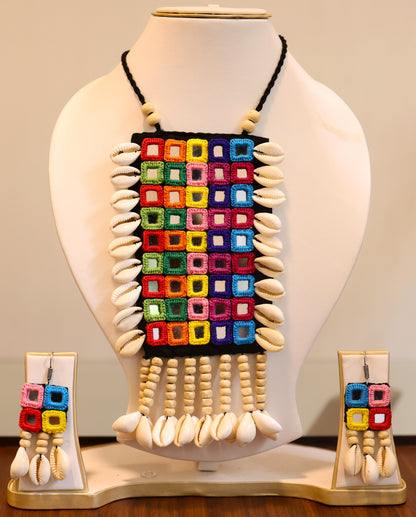 Chakrika Mirror work Necklace & Earrings set