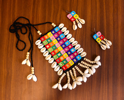 Chakrika Mirror work Necklace & Earrings set