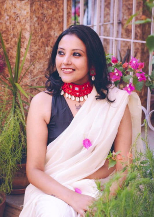 Anamika Mirror work Necklace & Earrings  set