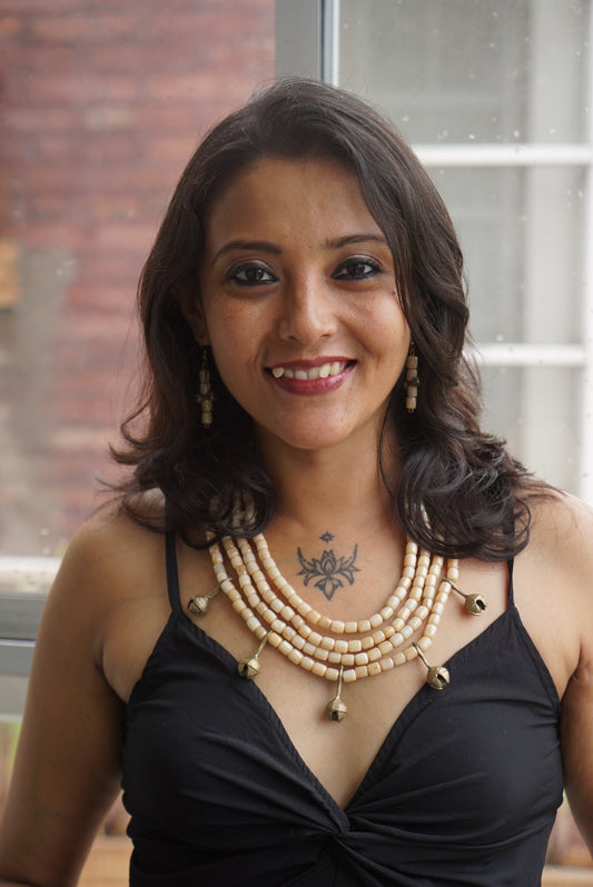 Ruby Naga Tribal Necklace & Earrings  set