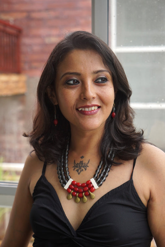 Audrey Naga Tribal Necklace & Earrings  set