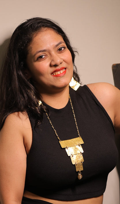 Bhuvika Contemporary Dokra Necklace & Earrings set