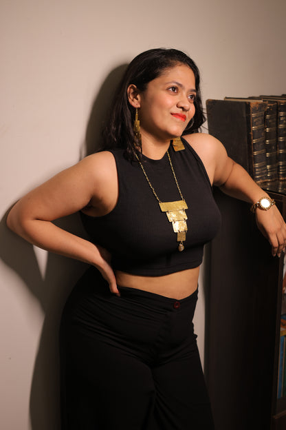 Bhuvika Contemporary Dokra Necklace & Earrings set
