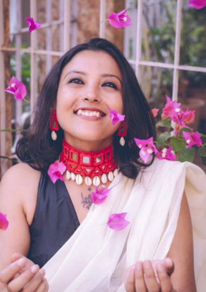 Anamika Mirror work Necklace & Earrings  set