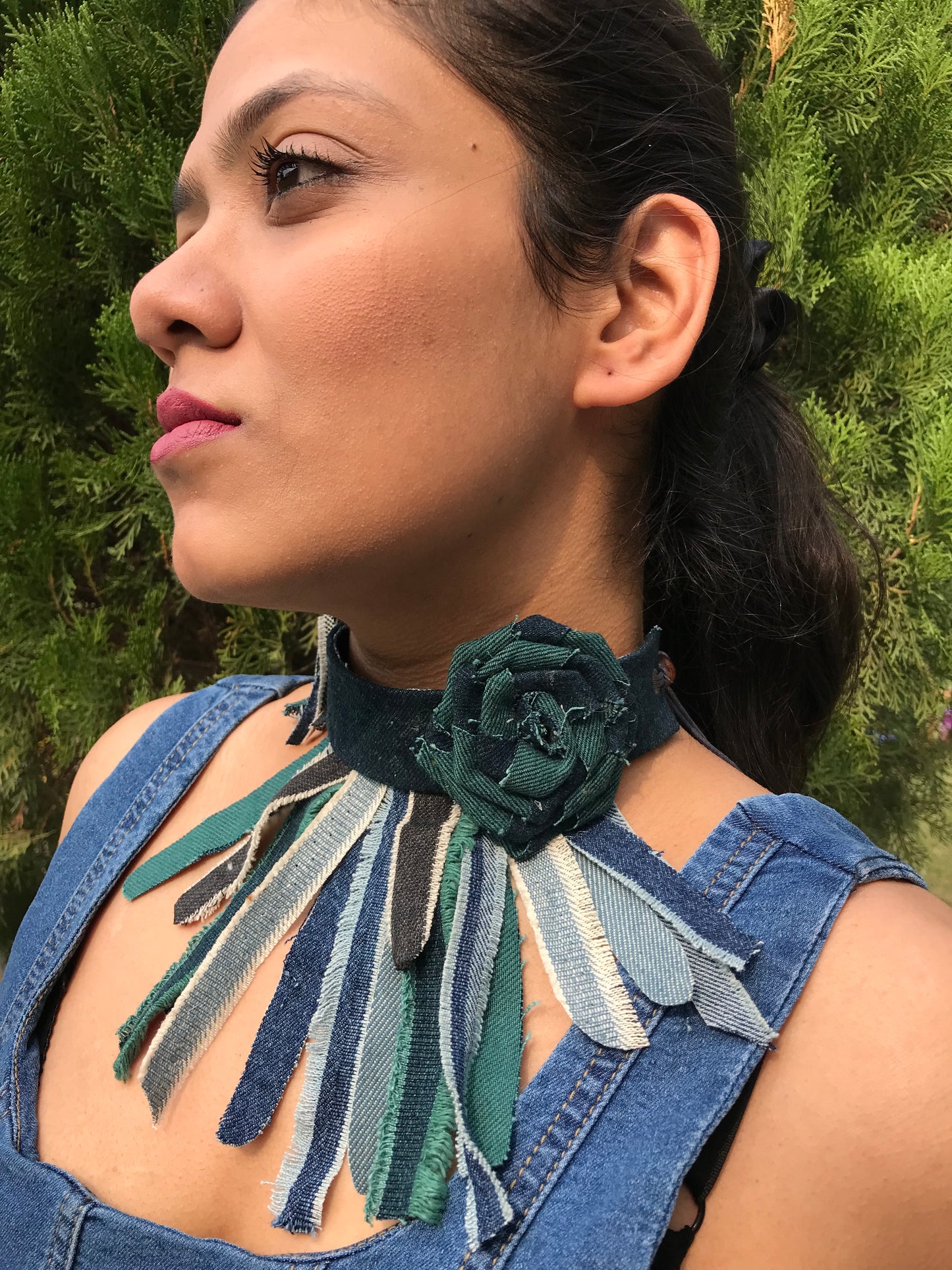 Diana Denim Necklace & Earrings set