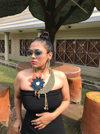 Alexa Denim Necklace & Earrings set