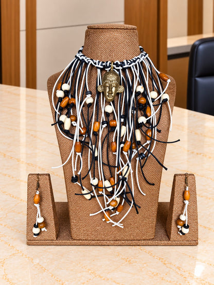 Niharika Dokra Tribal Boho Necklace & Earrings Set