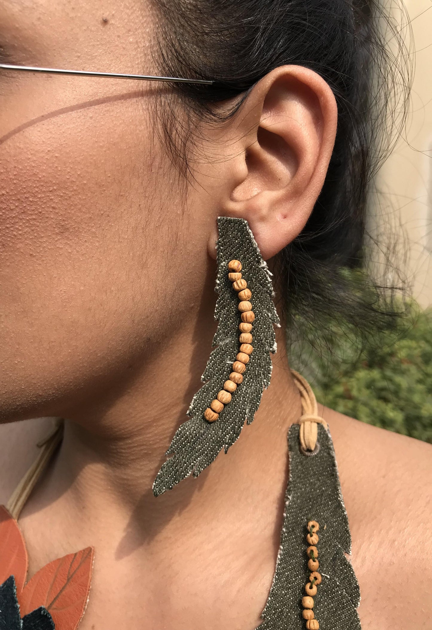 Alexa Denim Necklace & Earrings set