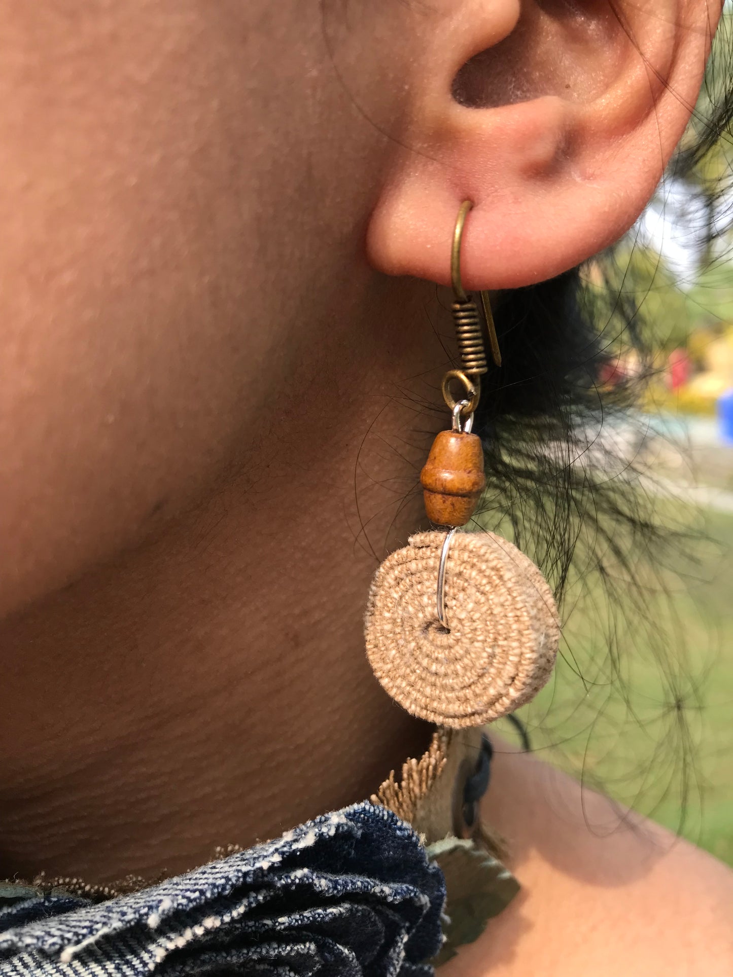 Liana Denim Necklace & Earrings set