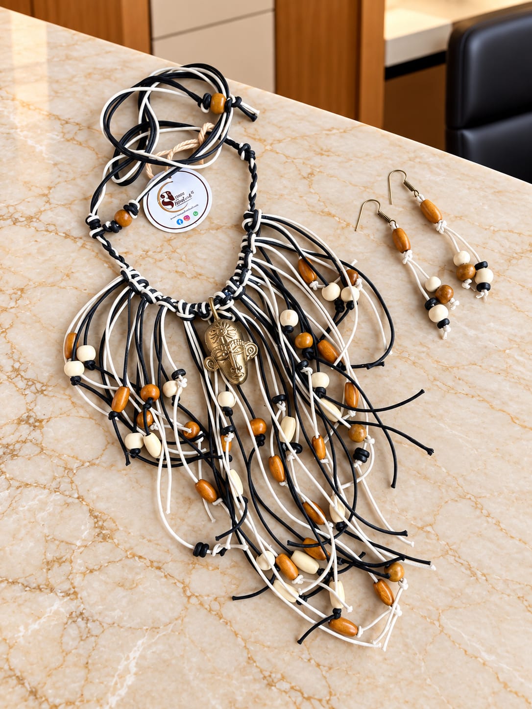 Niharika Dokra Tribal Boho Necklace & Earrings Set