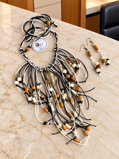 Niharika Dokra Tribal Boho Necklace & Earrings Set
