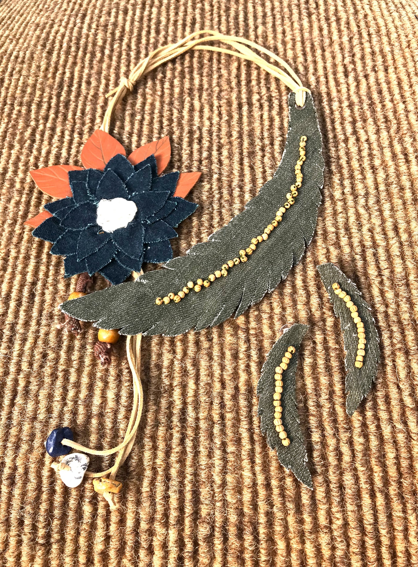 Alexa Denim Necklace & Earrings set