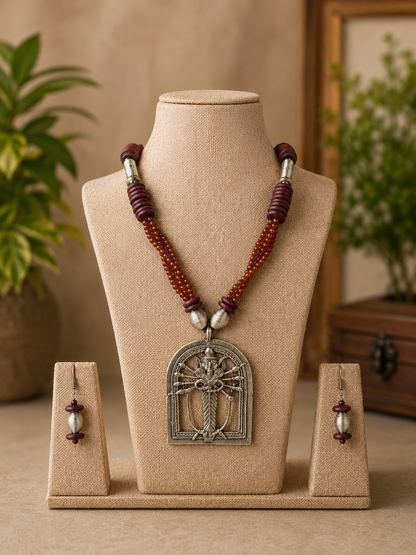 Bodhana Durga Dokra Necklace