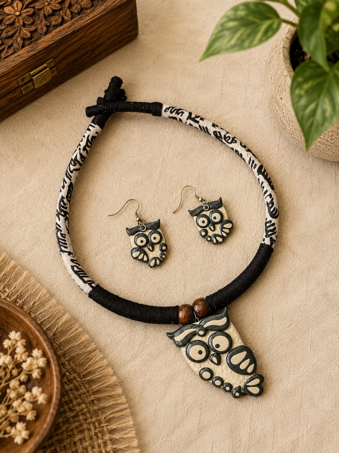 Bamby Poly Ceramic Necklace & Earring set