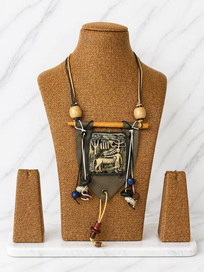 Chitra Harappan Motif Ceramic Necklace