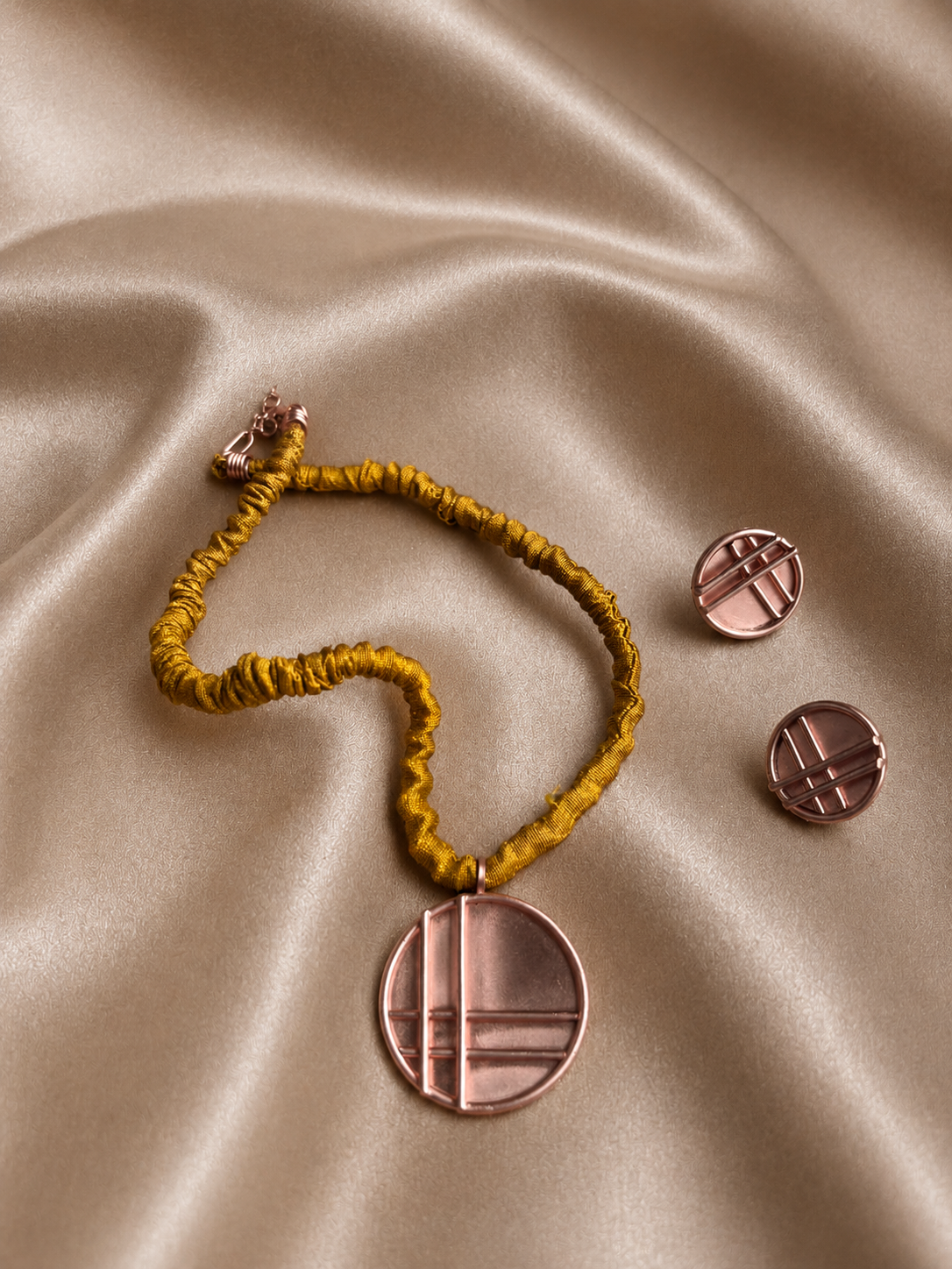 Aveline Copper Pendant & Earring set