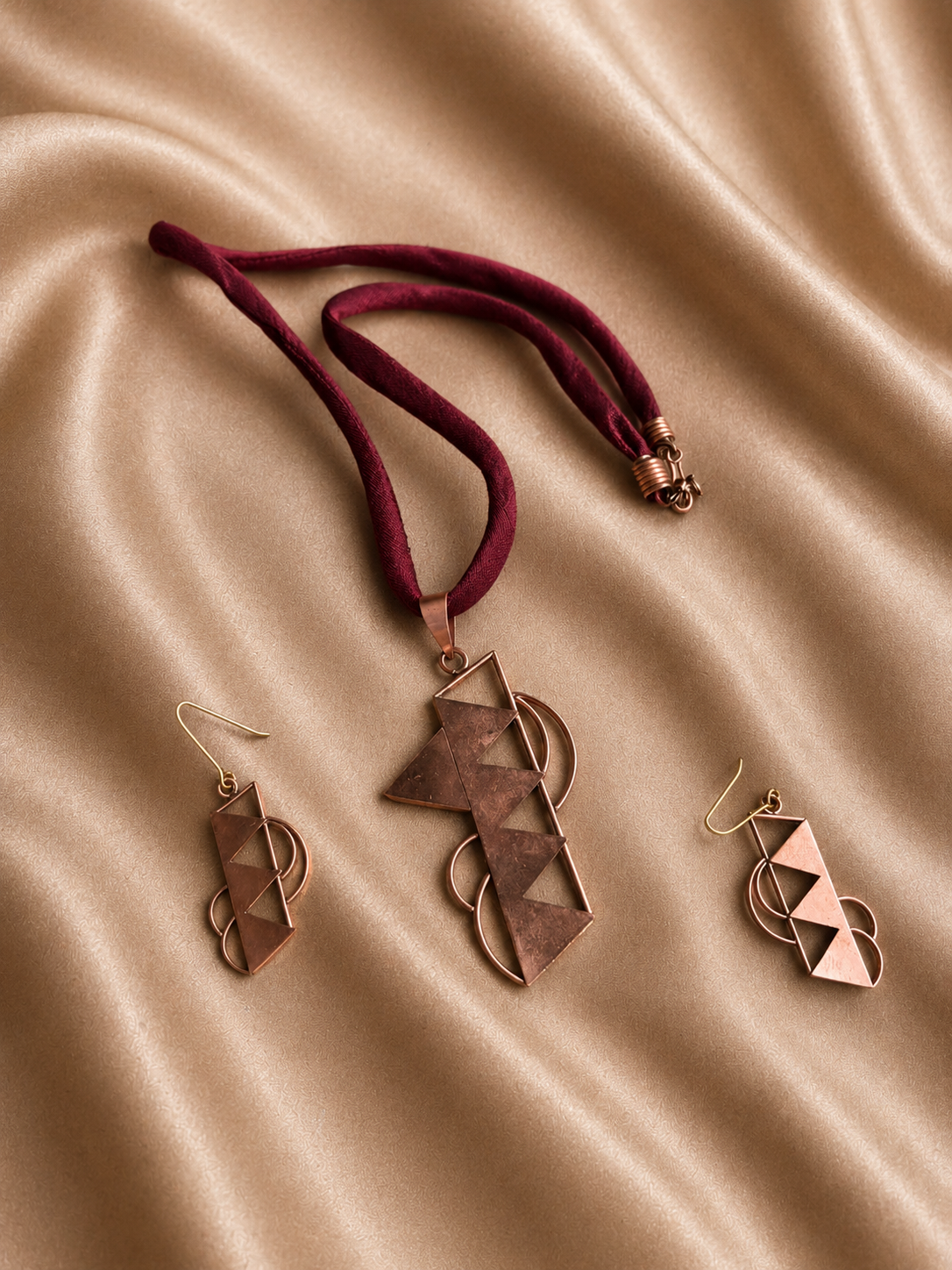 Veronika Copper Pendant & Earring set
