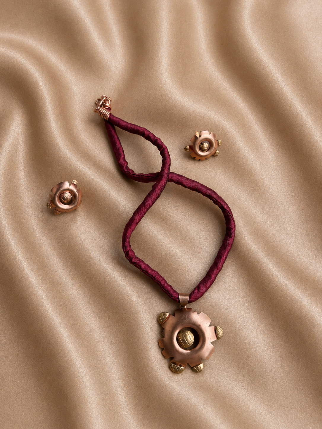 Jisha Copper Pendant & Earring set