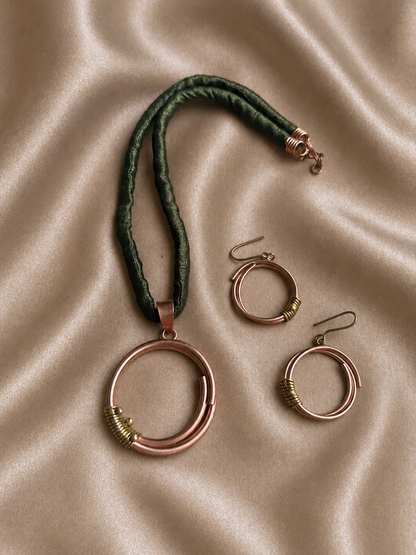 Tamia Copper Pendant & Earring set