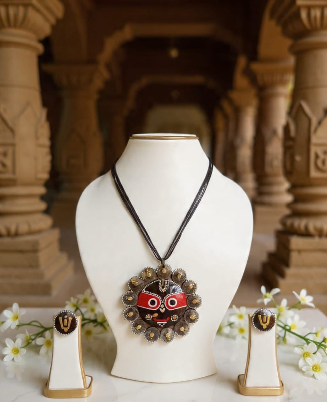 Jashwi Jagannatha Coco Shell Necklace & Earring set