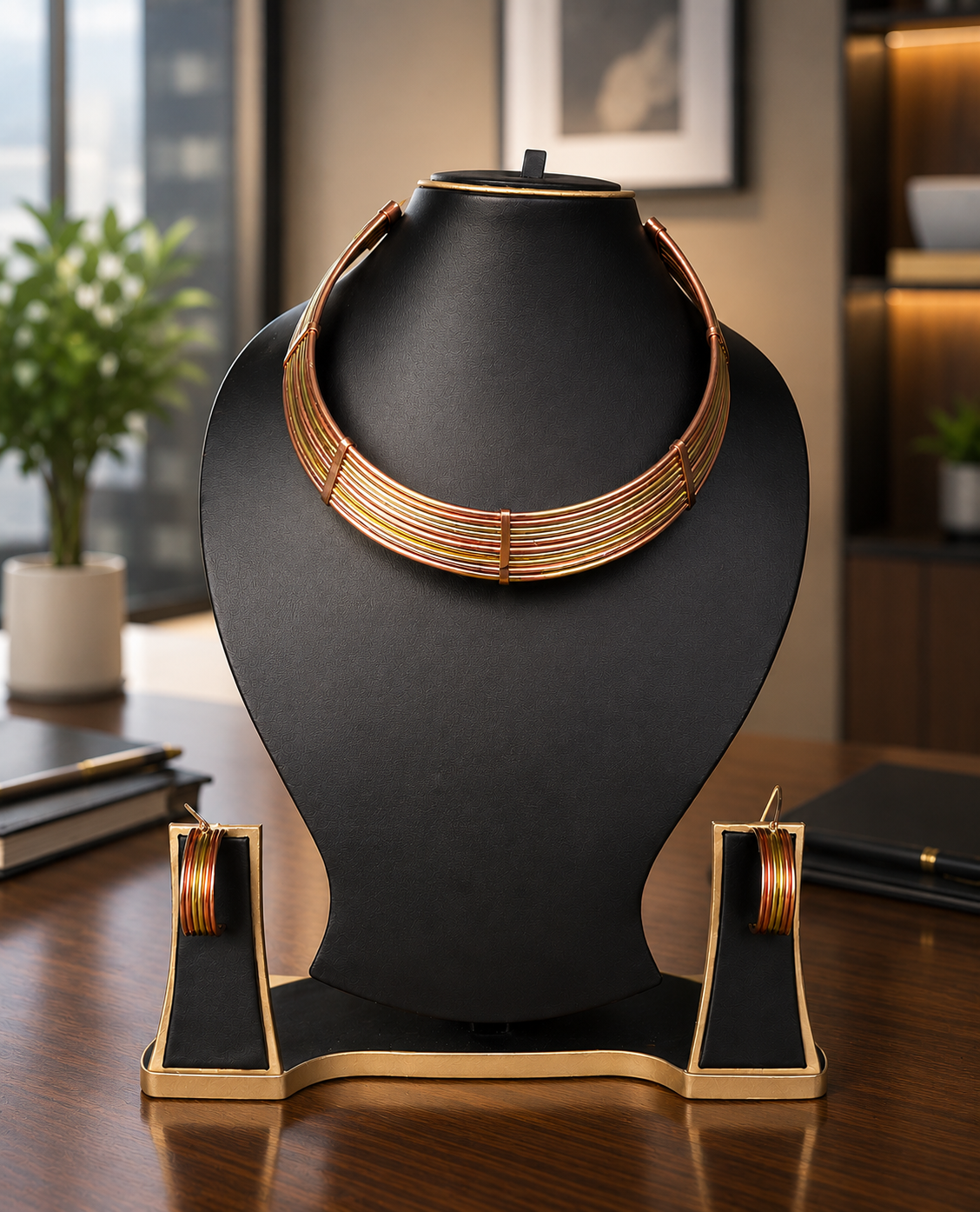 Vinisha Copper & Brass Necklace & Earring set