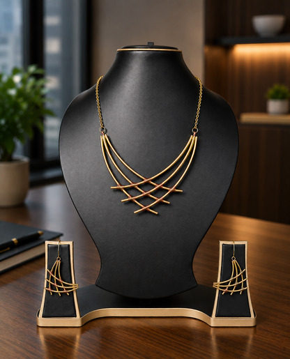 Vanyaa Copper & Brass Necklace & Earring set