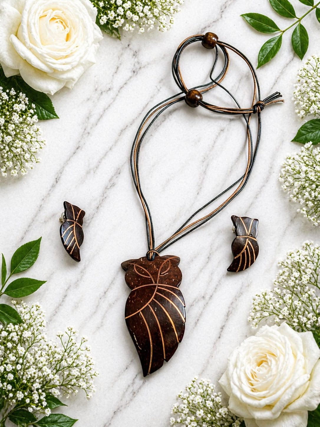 Anaya Coco Shell Necklace & Earring set