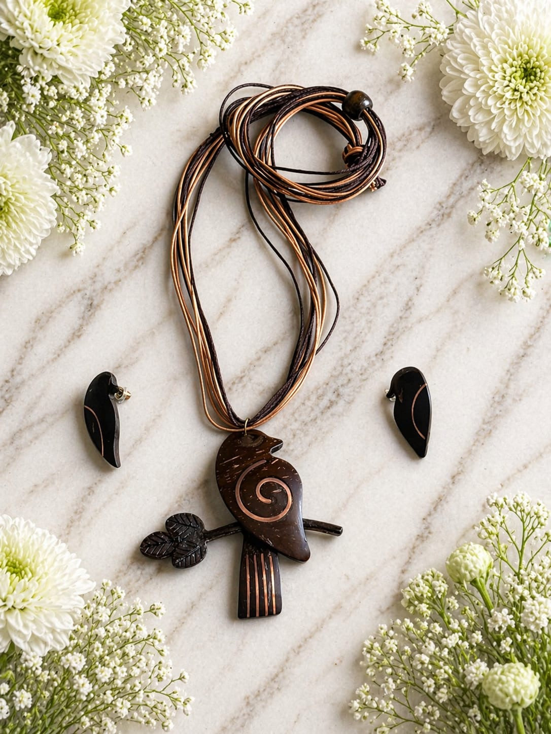 Divisha Coco Shell Necklace & Earring set