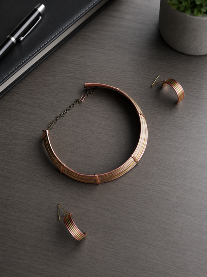 Vinisha Copper & Brass Necklace & Earring set