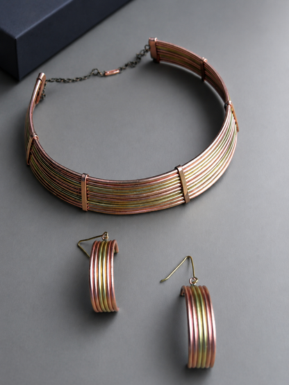 Vinisha Copper & Brass Necklace & Earring set