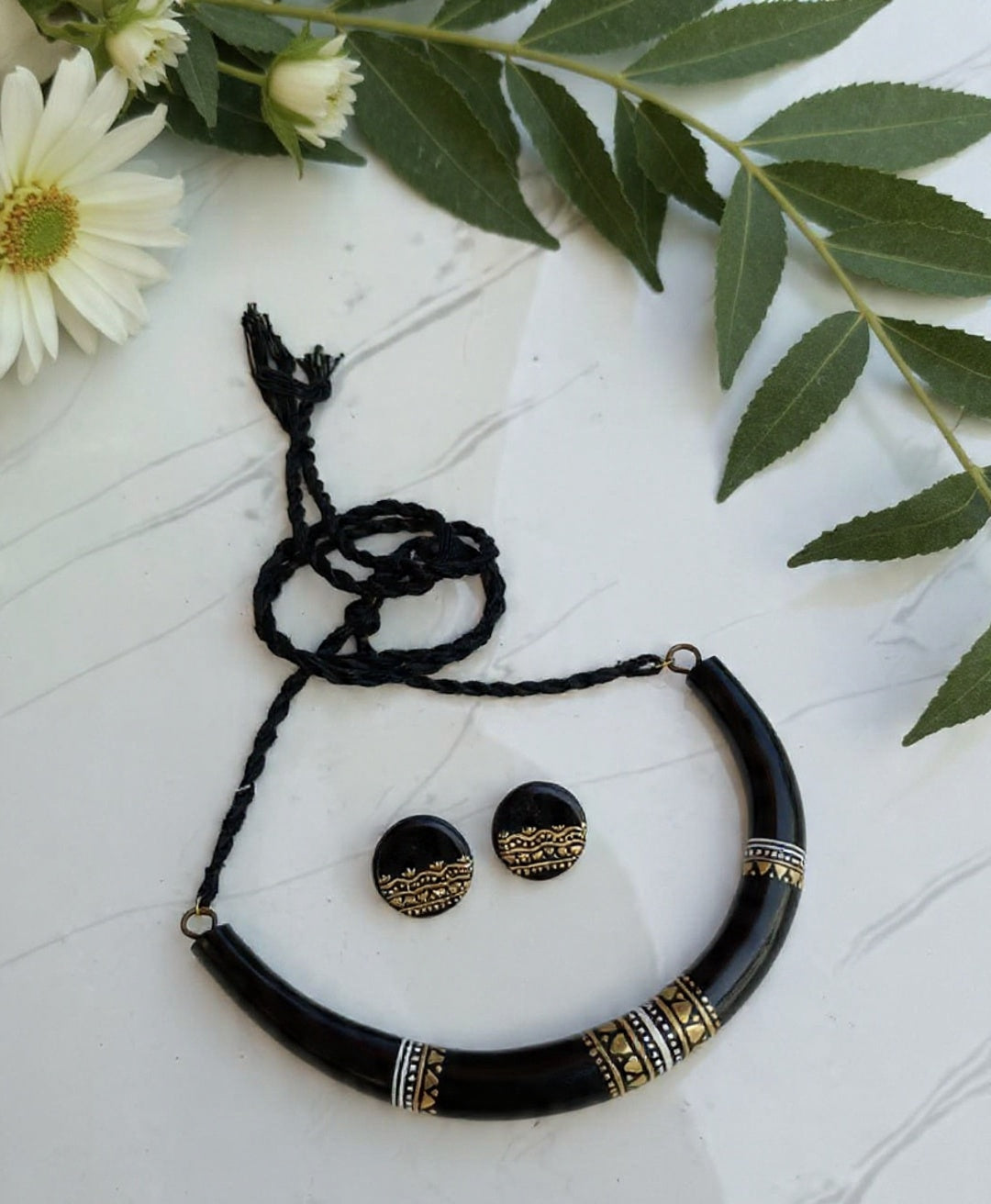Maanya Clay Necklace & Earring set