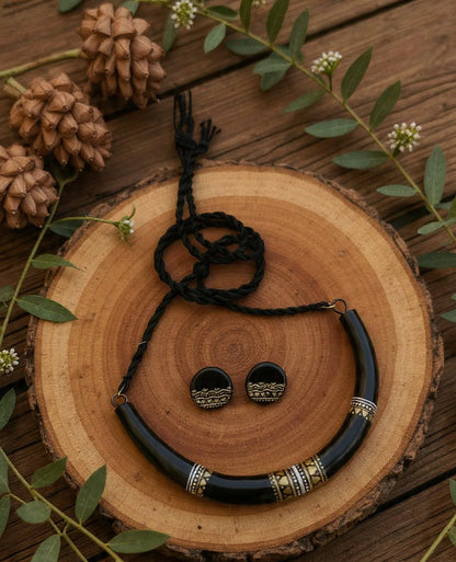 Maanya Clay Necklace & Earring set