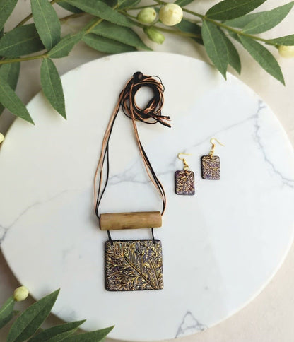 Dira Clay Necklace & Earring set