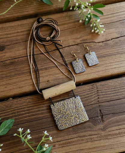 Dira Clay Necklace & Earring set