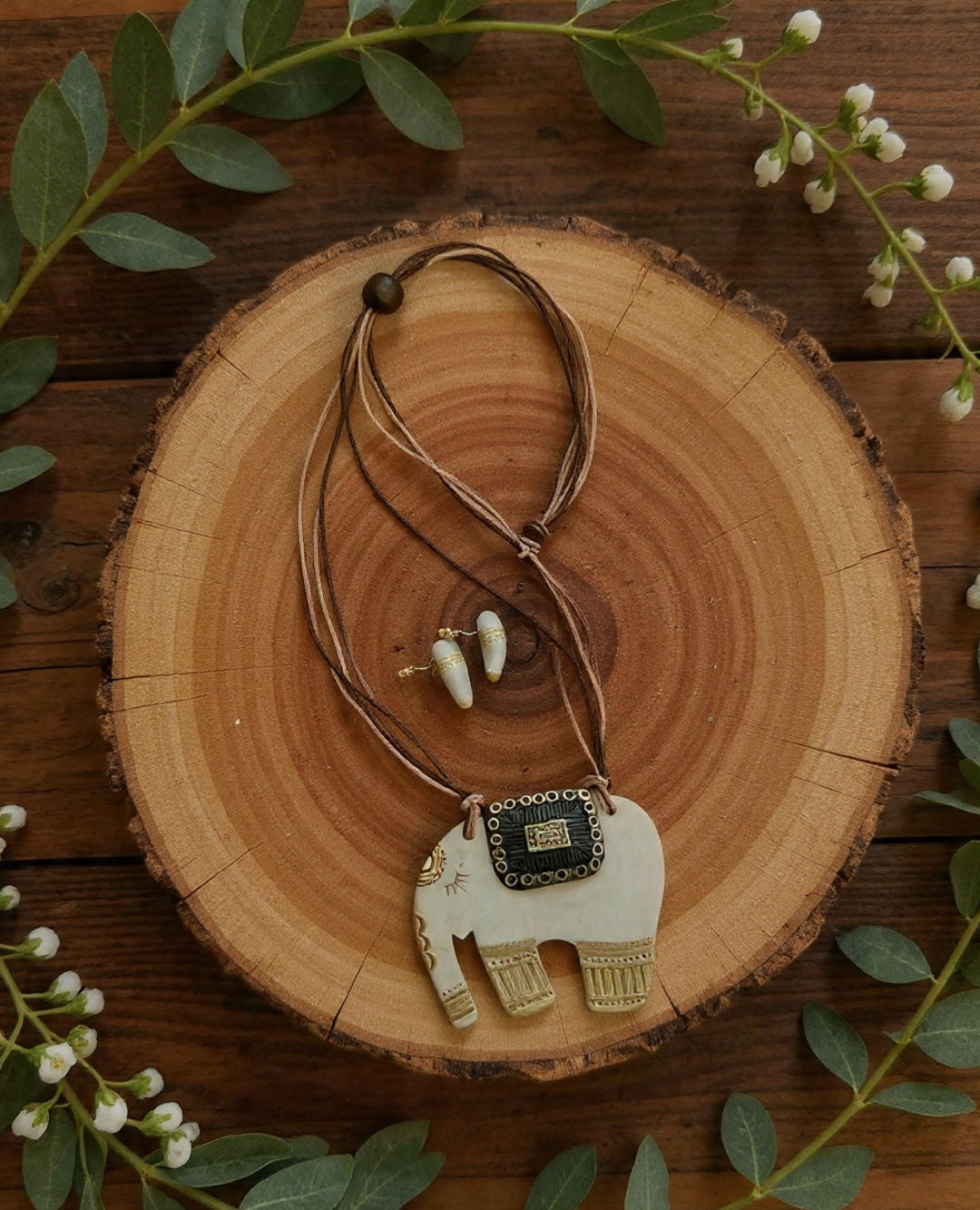 Keyara Clay Necklace & Earring set