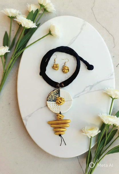Dishani  Clay Necklace & Earring set