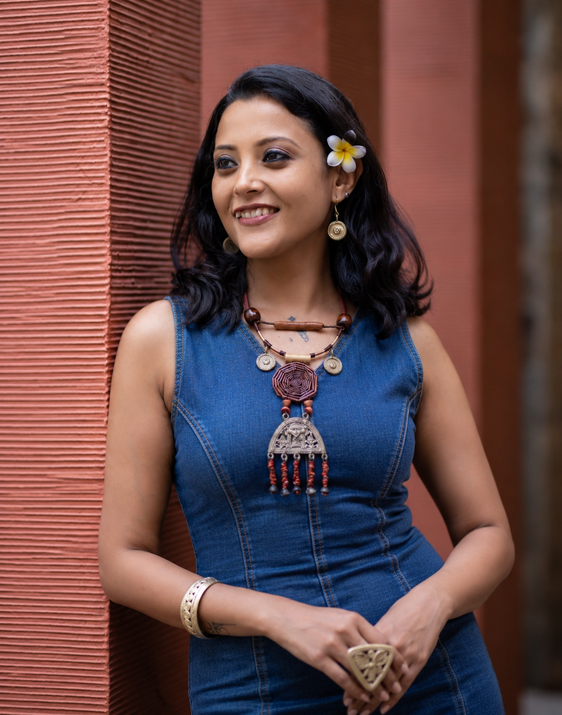Ratnavali Dokra Necklace & Earrings set
