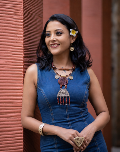 Ratnavali Dokra Necklace & Earrings set
