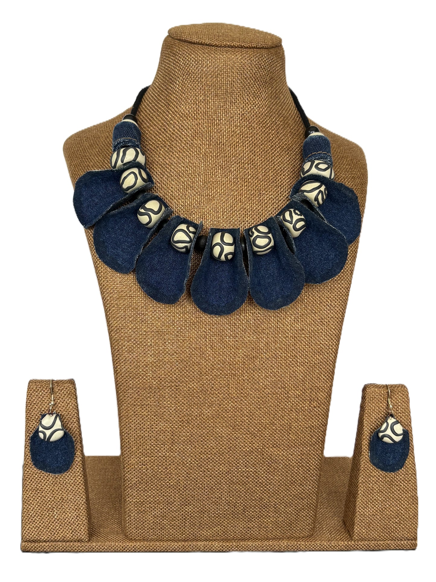 Juliette Denim Necklace & Earrings set