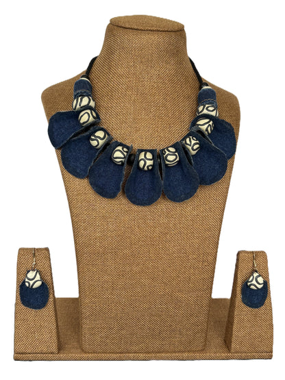 Juliette Denim Necklace & Earrings set