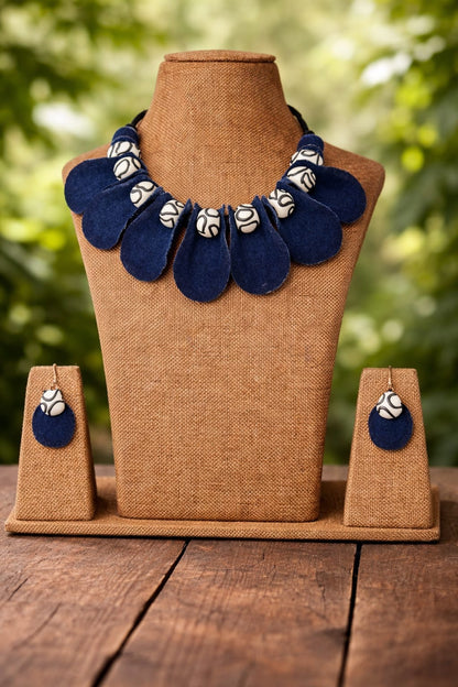 Juliette Denim Necklace & Earrings set