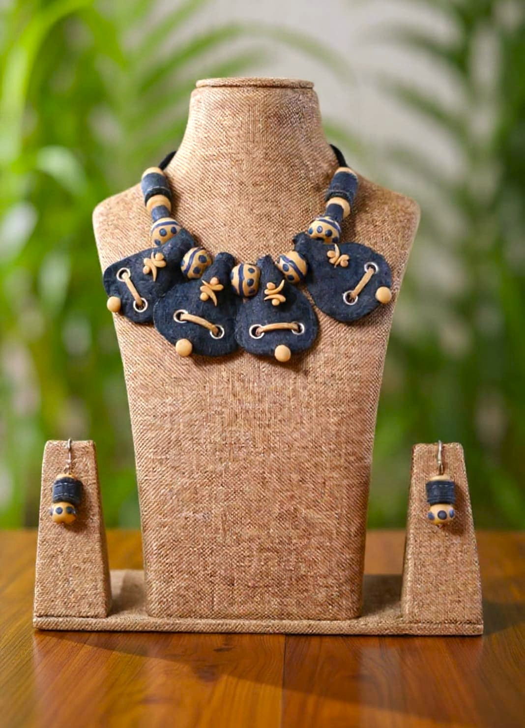 Juliana Denim Necklace & Earrings set