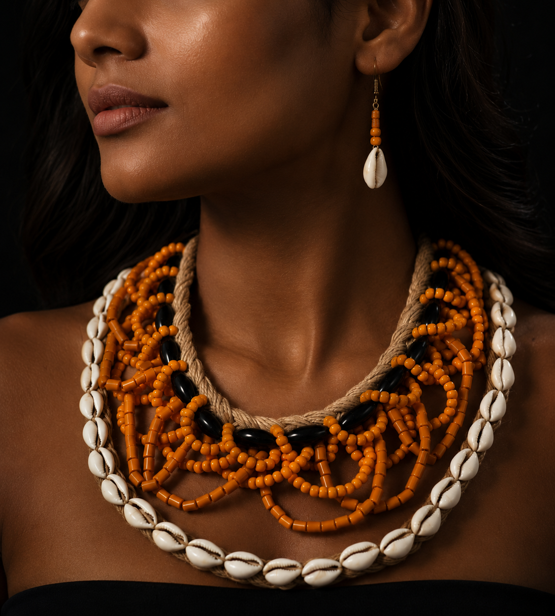 Dora Naga Tribal Necklace & Earrings  set