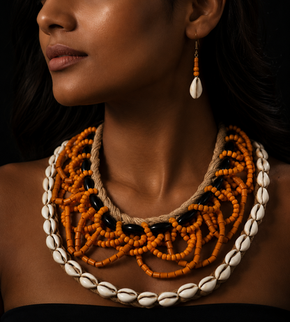 Dora Naga Tribal Necklace & Earrings  set