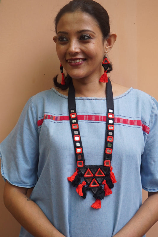 Baisakhi Mirror work Necklace & Earrings set