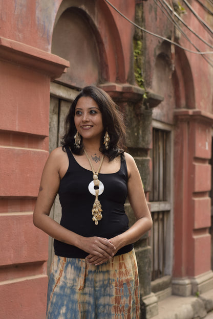 Amarta Jute & Shell Necklace & Earrings set