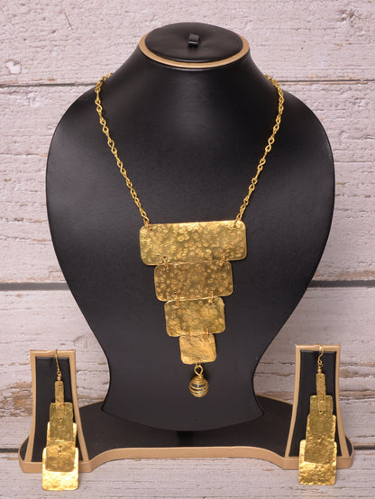 Bhuvika Contemporary Dokra Necklace & Earrings set